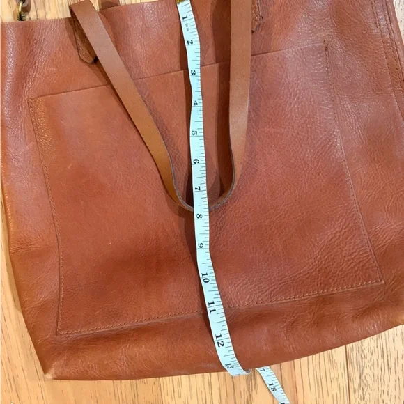 Madewell Brown Leather Tote Bag with cross body strap - Picture 3 of 4